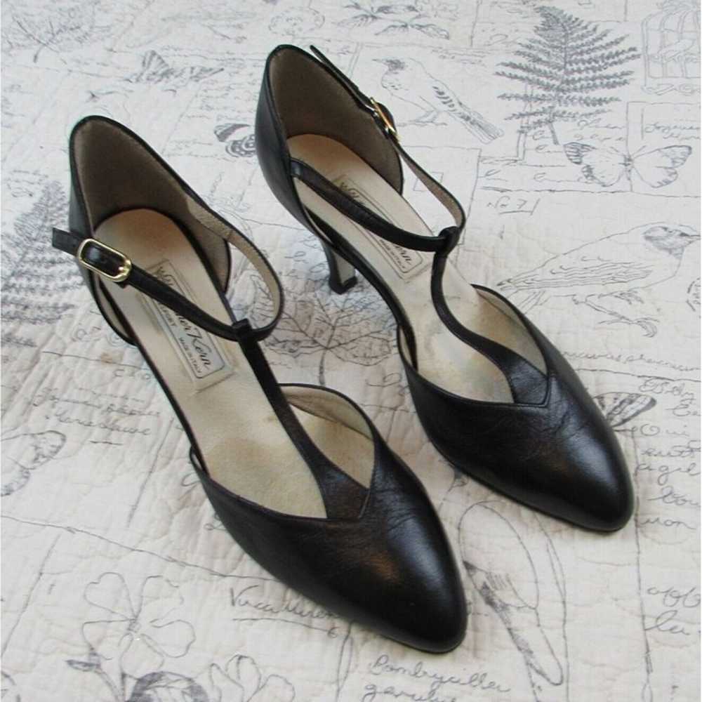 EUC Werner Kern Black made in Italy t strap heels… - image 1
