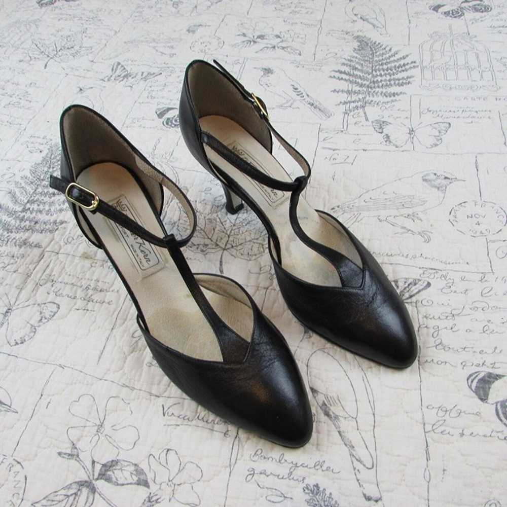 EUC Werner Kern Black made in Italy t strap heels… - image 3