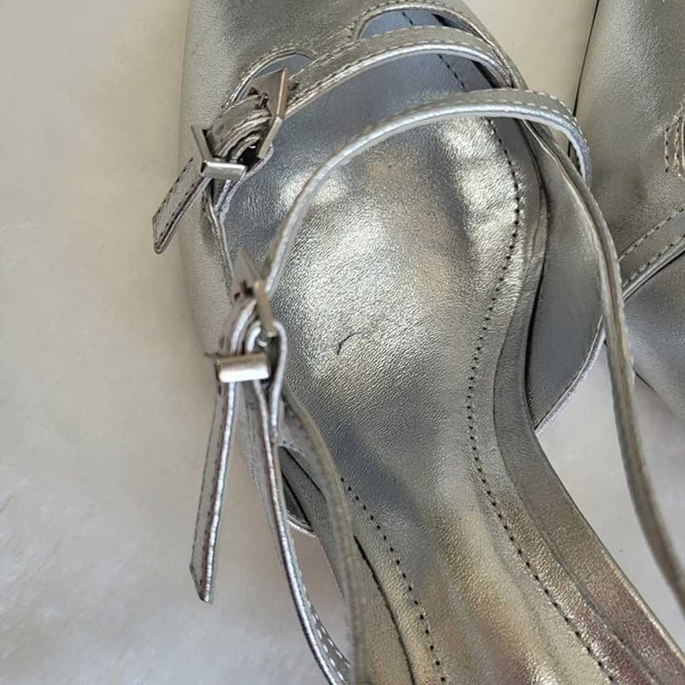 Schutz | Stacy Silver Slingback Low Heel Pointed … - image 7