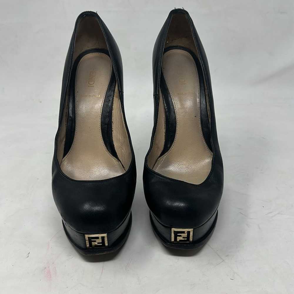 Fendi Decolette Nappa Nero Leather Platform Size … - image 2