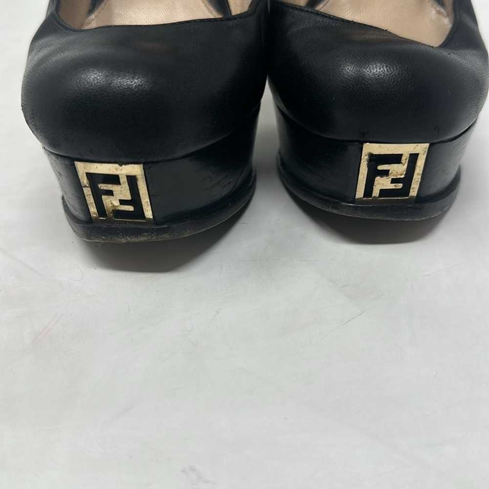 Fendi Decolette Nappa Nero Leather Platform Size … - image 4