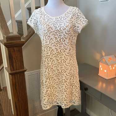 Anthropologie Hiche White Crochet Lace Dress Size 
