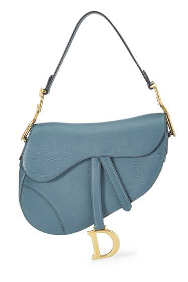 Blue Grained Calfskin Saddle Bag