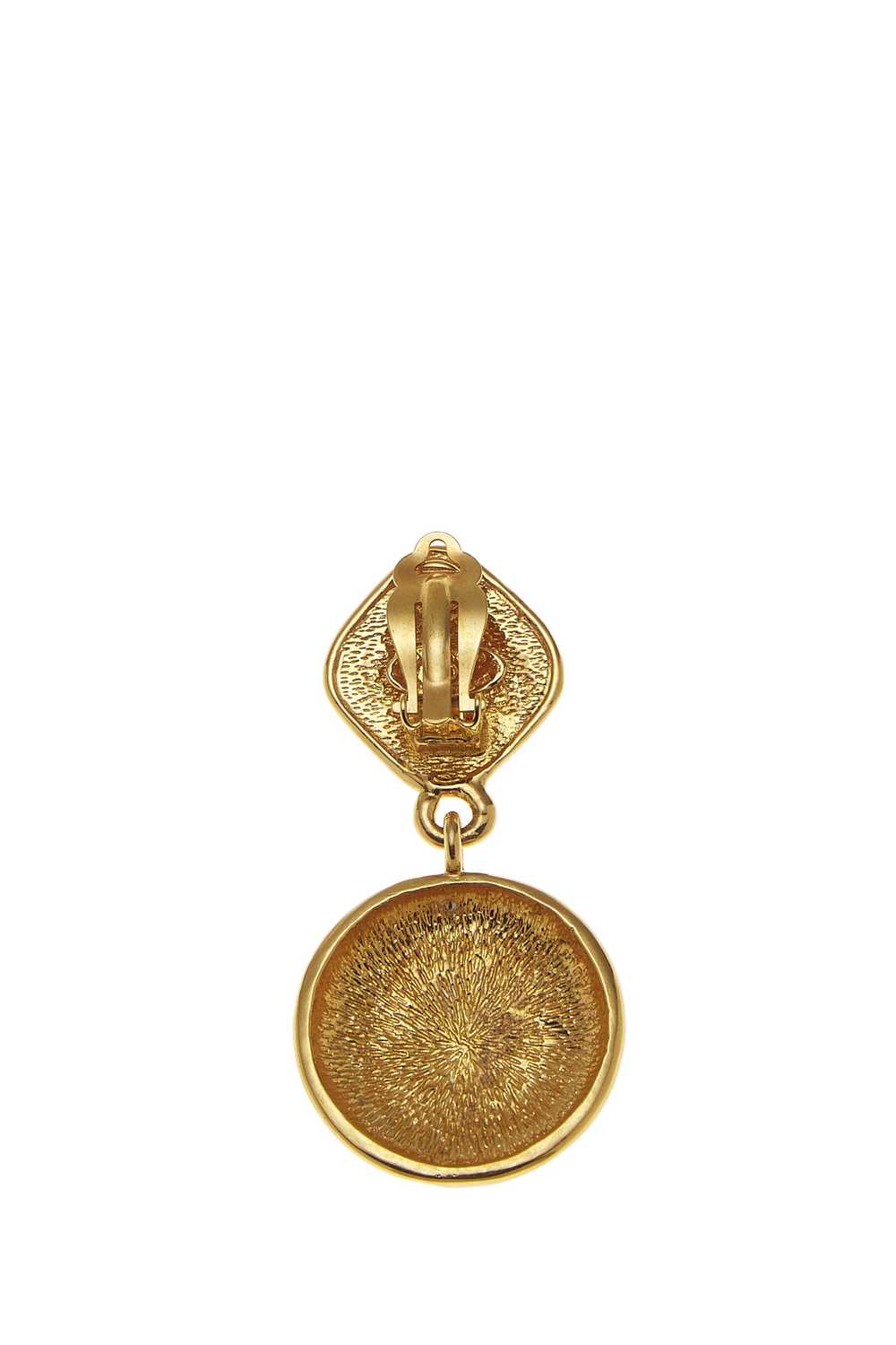 Gold 'CC' Dangling Sunburst Earrings - image 2