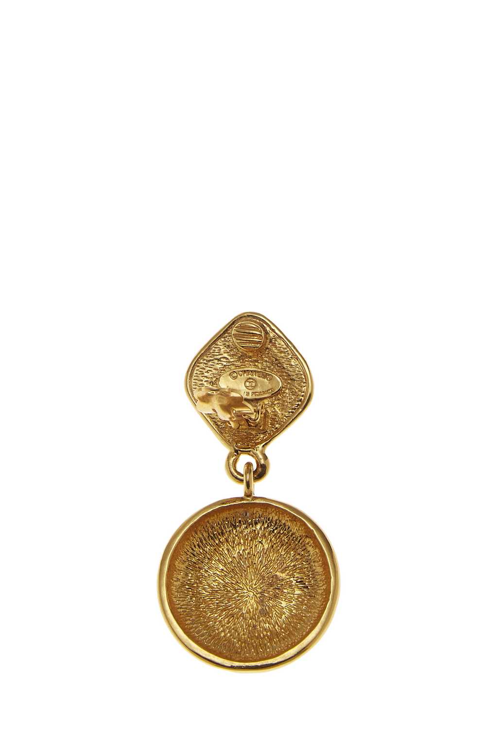 Gold 'CC' Dangling Sunburst Earrings - image 3