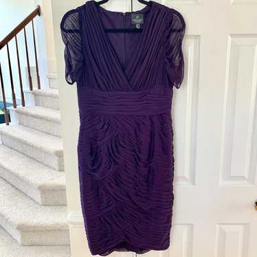 Adrianna Papell Purple Ruched Cocktail Dress