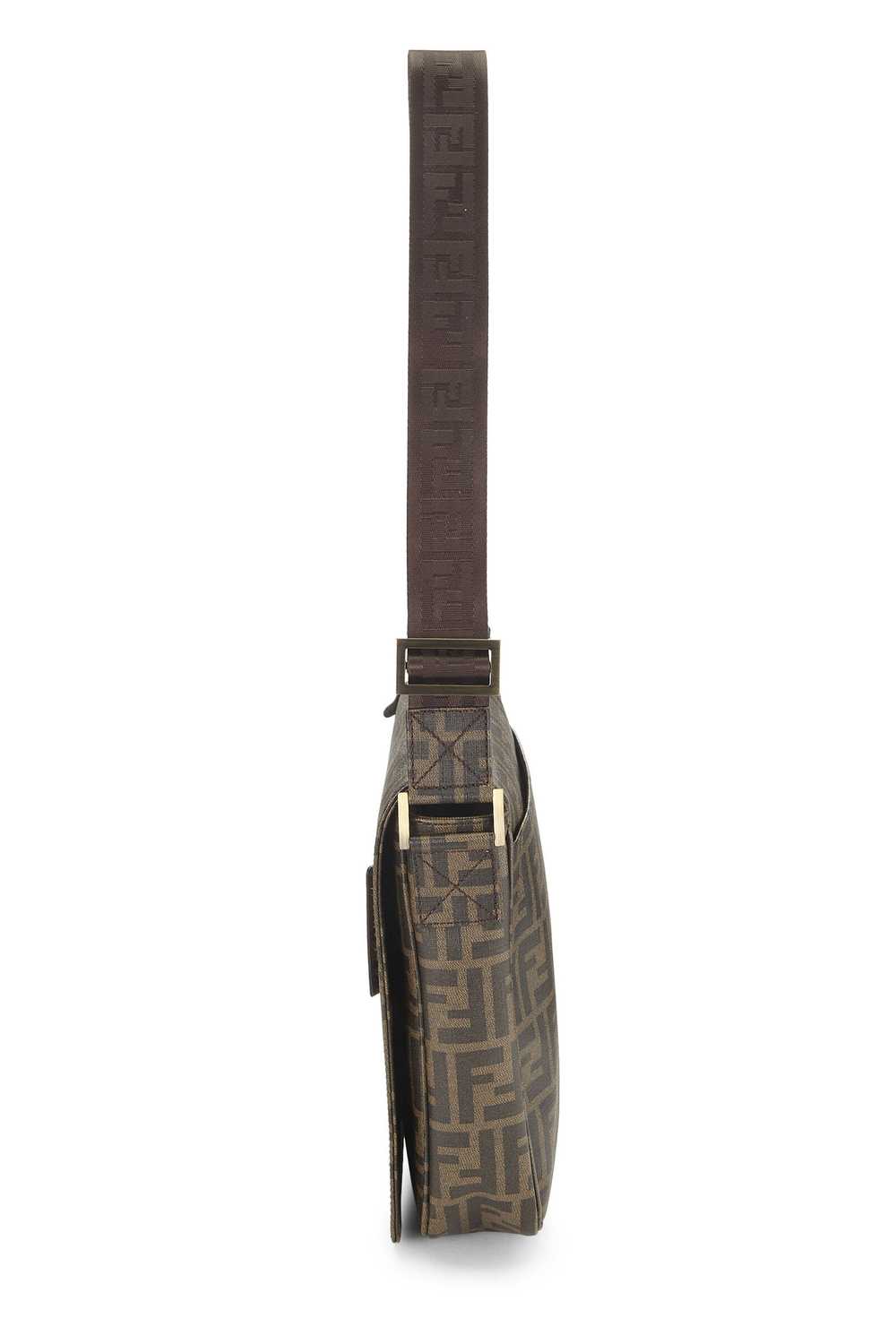 Brown Coated Canvas Zucca Flap Messenger Small - image 3
