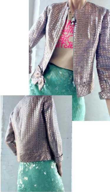 metallic glitter bow jacket