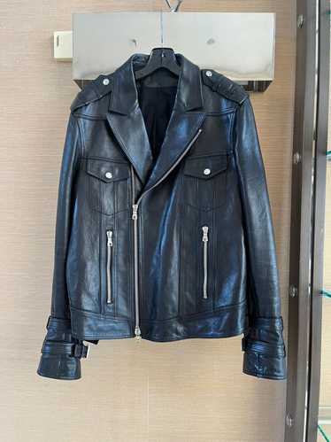 Balmain Iconic Military Leather Jacket With Straps