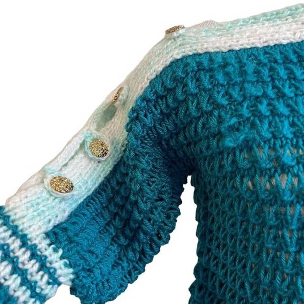 Vintage Handmade Stretch Chunky Knit Dropped Slee… - image 2