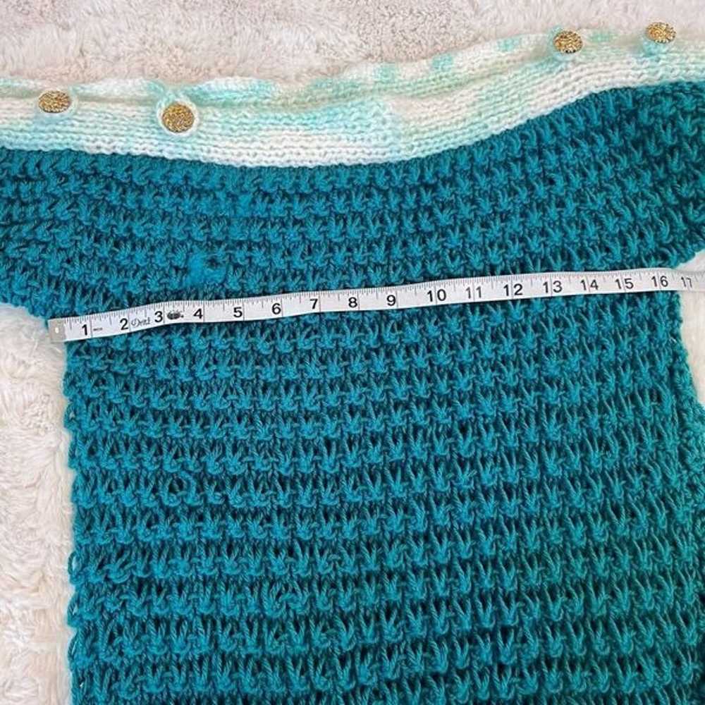 Vintage Handmade Stretch Chunky Knit Dropped Slee… - image 6