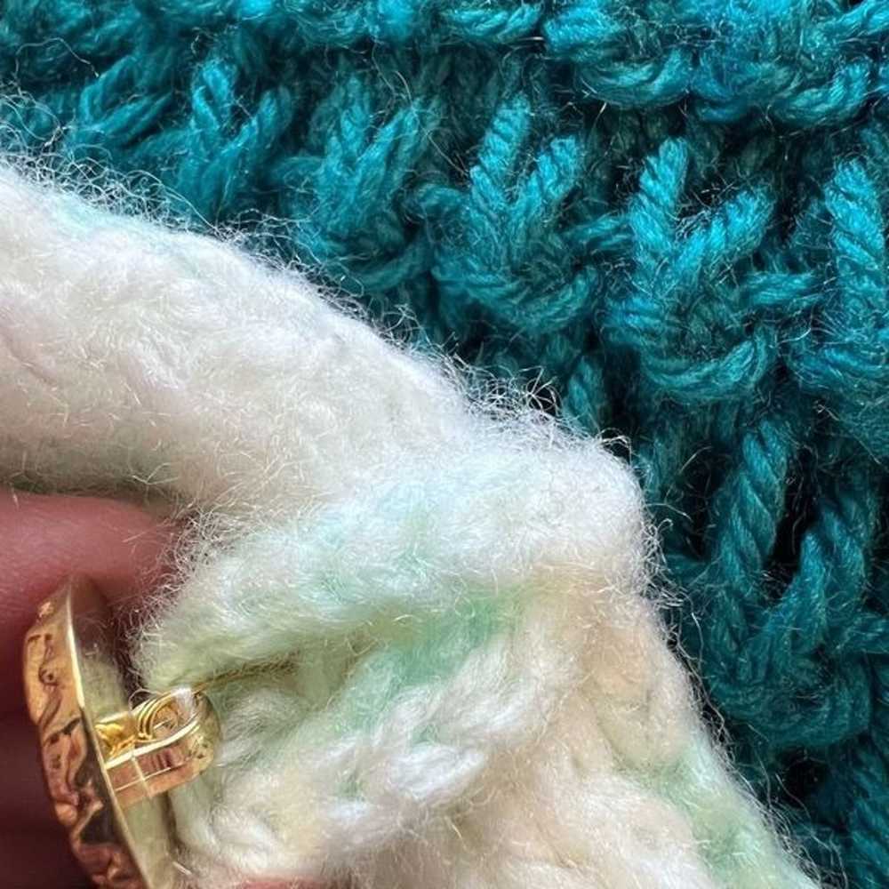 Vintage Handmade Stretch Chunky Knit Dropped Slee… - image 7