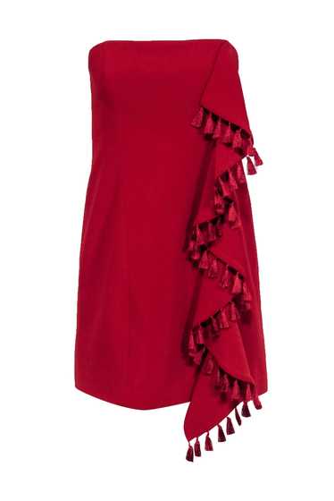 Cinq a Sept - Red Strapless Mini Dress w/ Tassel T