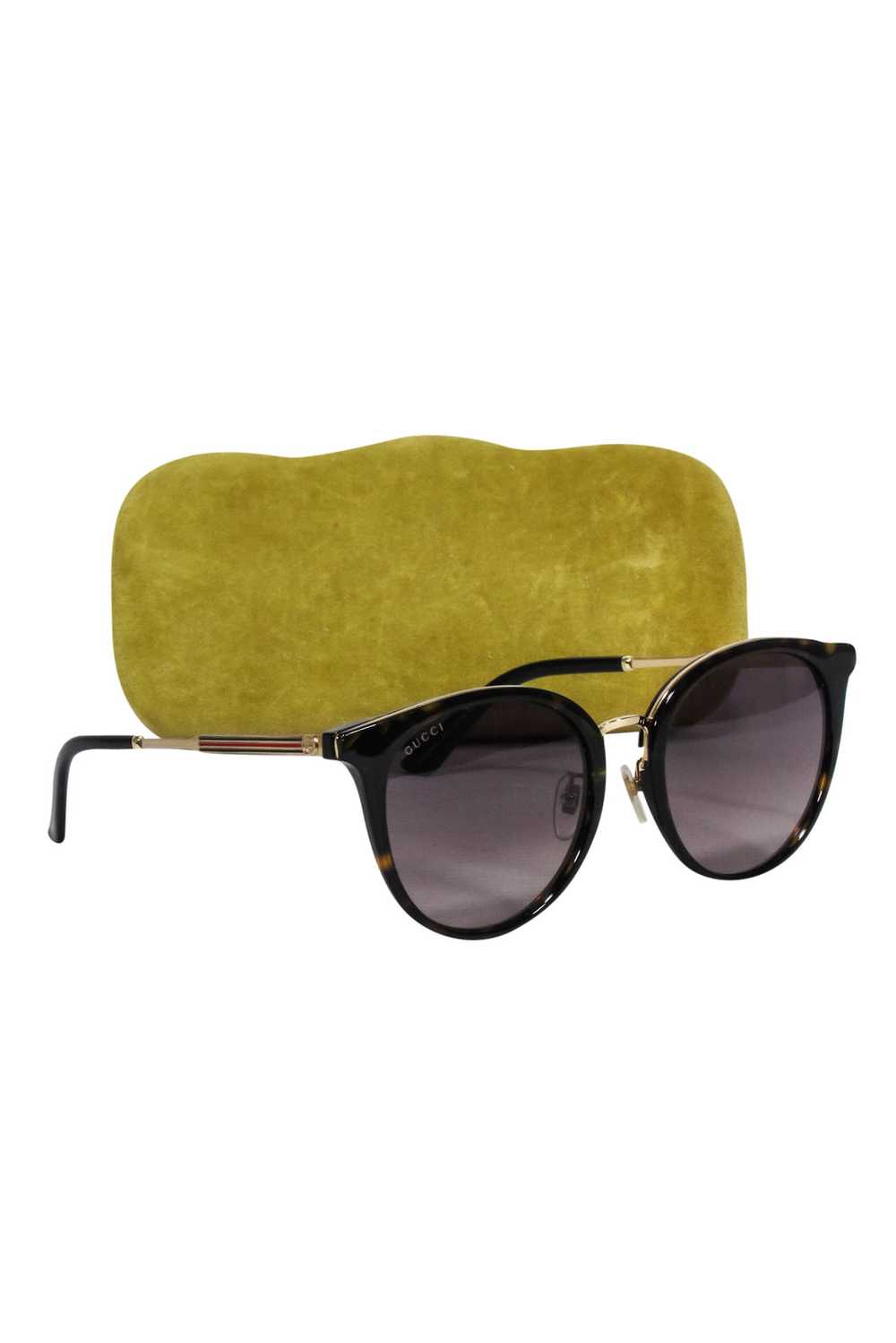 Gucci - Brown Tortoise Oversized Round Sunglasses - image 1