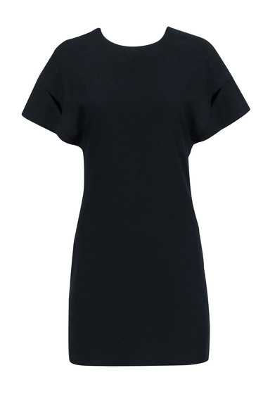 IRO - Black Short Sleeve Mini V-Back Dress Sz 4 - image 1