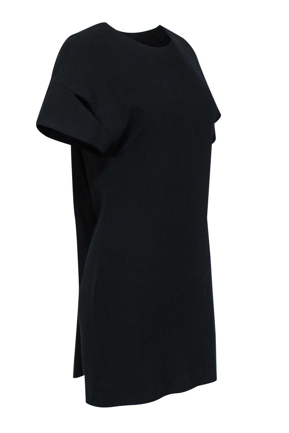 IRO - Black Short Sleeve Mini V-Back Dress Sz 4 - image 2