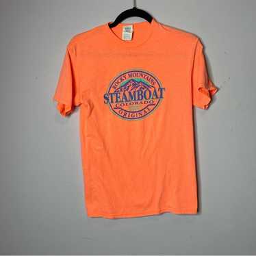 VINTAGE Steamboat Colorado Neon T Shirt - image 1