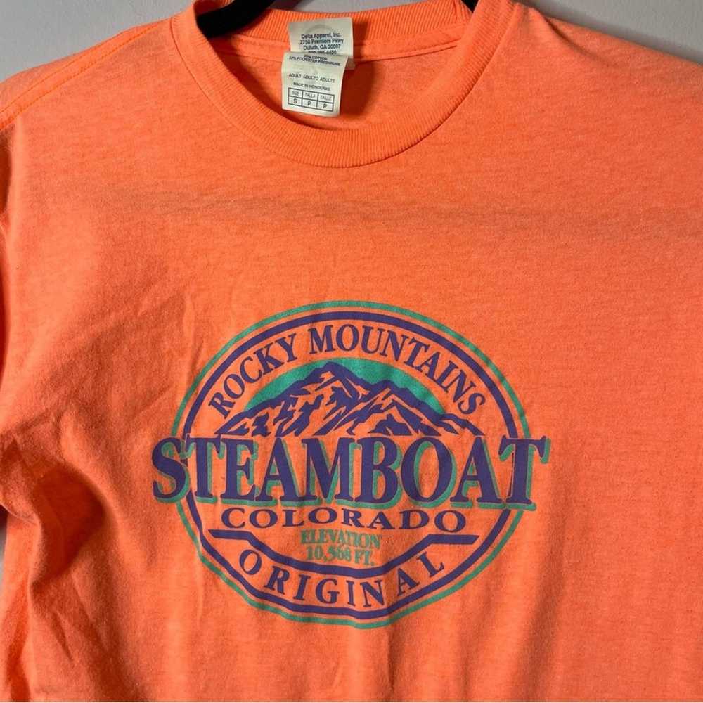 VINTAGE Steamboat Colorado Neon T Shirt - image 2
