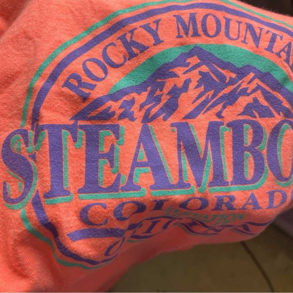 VINTAGE Steamboat Colorado Neon T Shirt - image 3