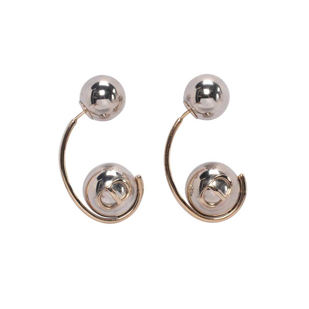 Dior Silver Metal Tribales Hoop Earrings - image 1