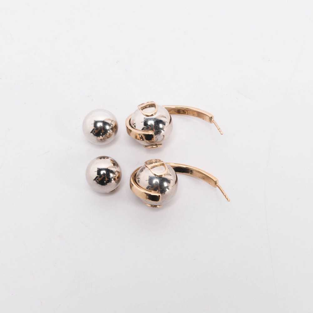 Dior Silver Metal Tribales Hoop Earrings - image 5