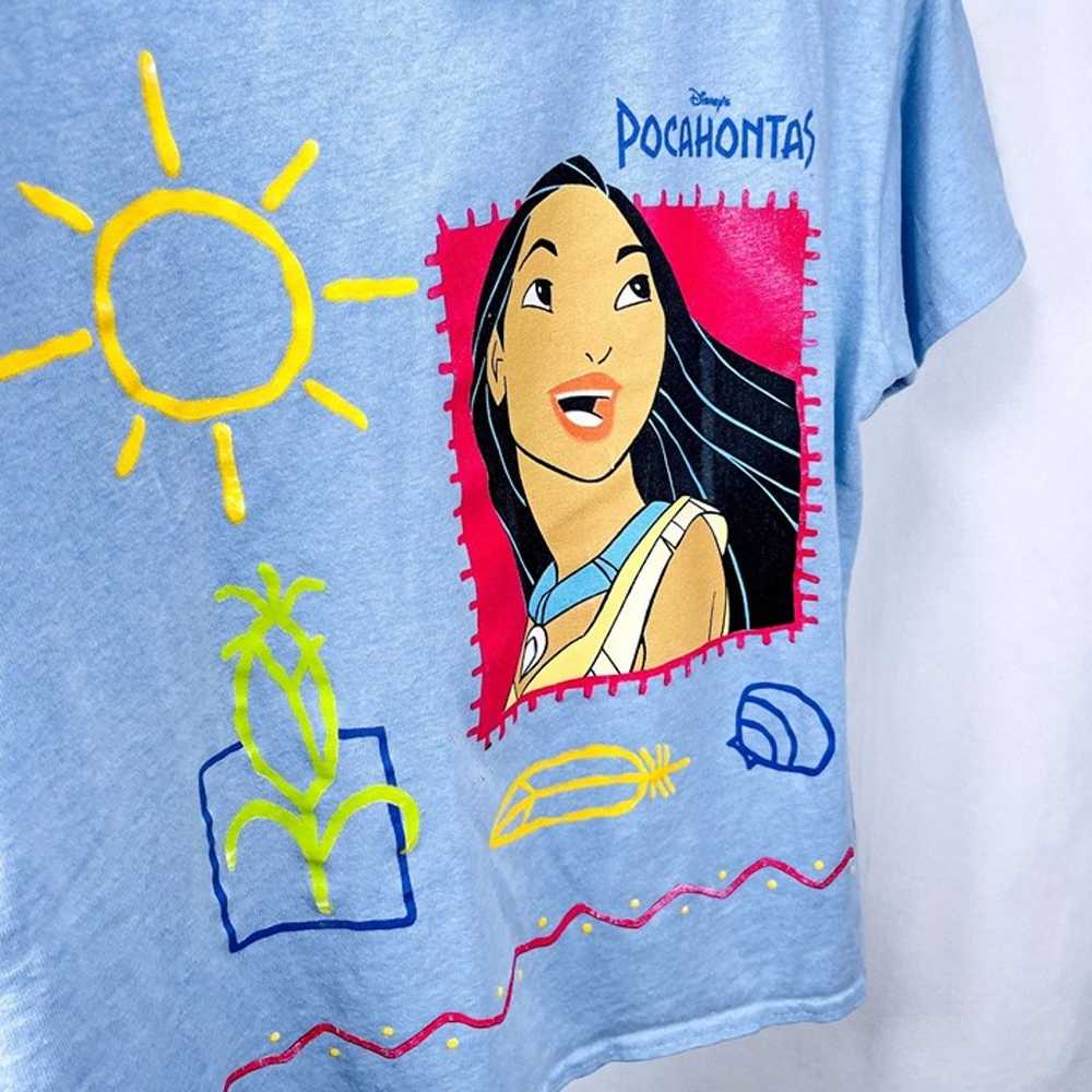 Vintage Disney Pocahontas Blue Short Sleeve T Shi… - image 4