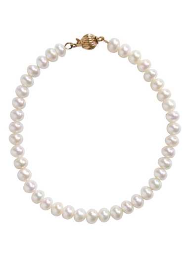 No Label - Genuine Pearl Bracelet w/ 14k Gold Clos