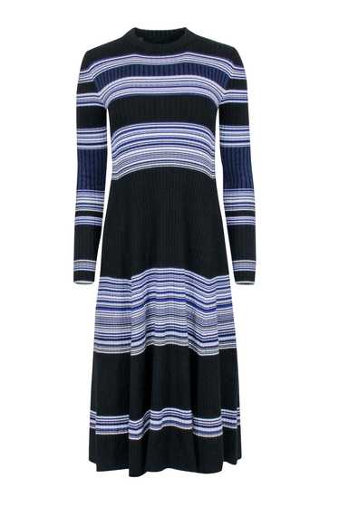 Proenza Schouler - Black & Blue Wool Striped Sweat