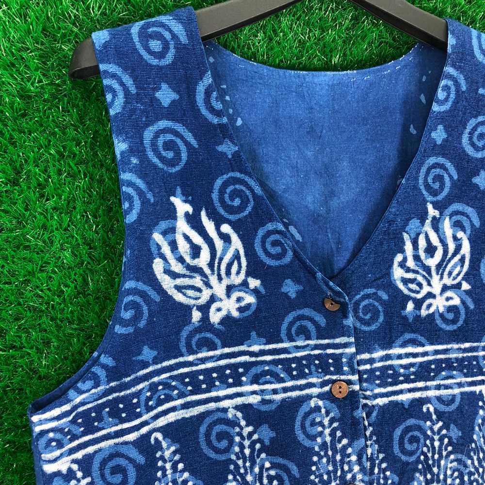 Vintage - Vintage Vest Indigo Blue African Mud Cl… - image 2