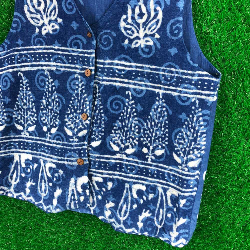 Vintage - Vintage Vest Indigo Blue African Mud Cl… - image 3