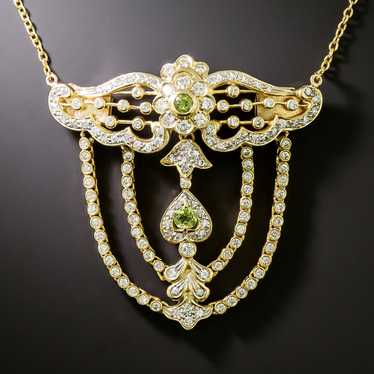 Edwardian-Style Peridot and Diamond Necklace