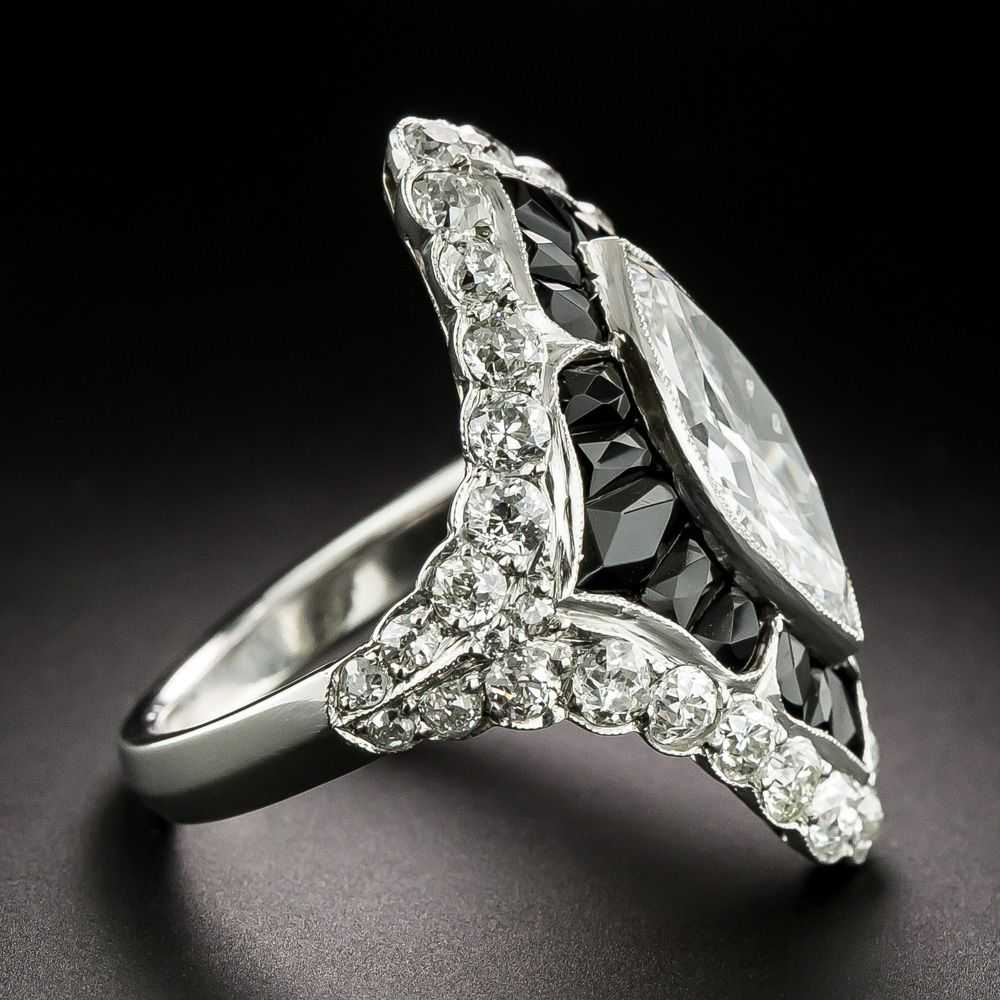Art Deco-Style 2.22 Carat Marquise-Cut Diamond an… - image 2