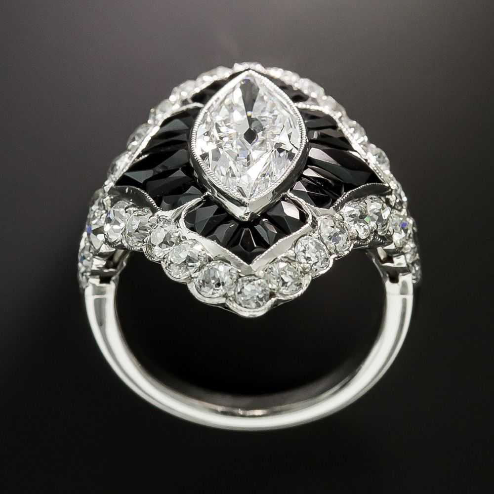 Art Deco-Style 2.22 Carat Marquise-Cut Diamond an… - image 3