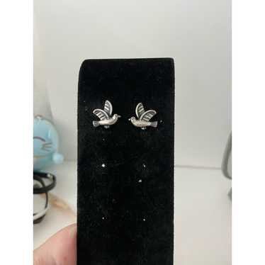 Generic Cute bird earrings silver tone - image 1