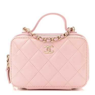 CHANEL Glazed Calfskin Quilted Small Top Handle V… - image 1
