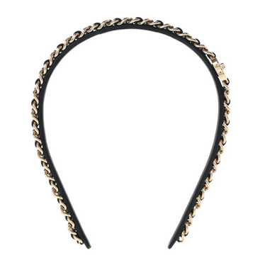 CHANEL Metal Lambskin CC Turnlock Chain Headband G