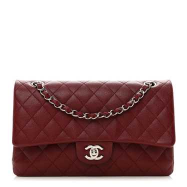 CHANEL Caviar Quilted Medium Double Flap Burgundy