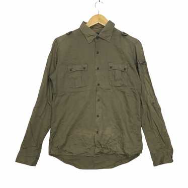 Vtg BEAMS PLUS JAPAN Military Button Up Casual Te… - image 1