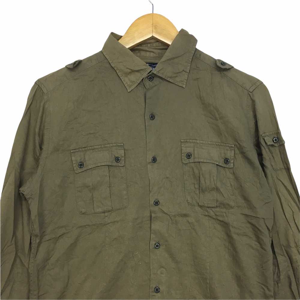 Vtg BEAMS PLUS JAPAN Military Button Up Casual Te… - image 2