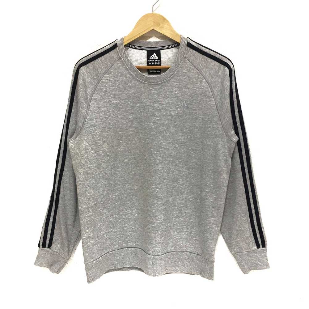 Vintage ADIDAS CLIMA 365 Gray Crewneck 3 Stripes … - image 1