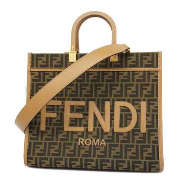 Fendi FENDI handbag Zucca nylon canvas brown blac… - image 1