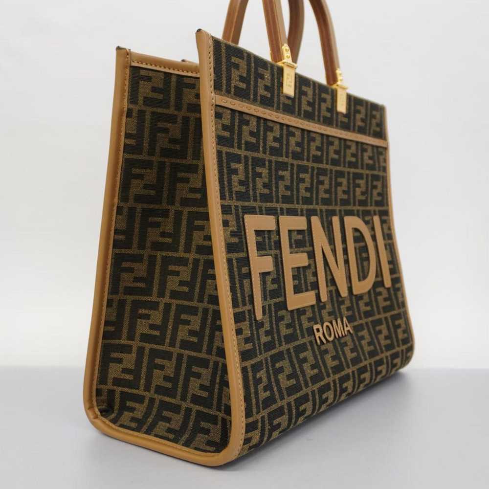 Fendi FENDI handbag Zucca nylon canvas brown blac… - image 2