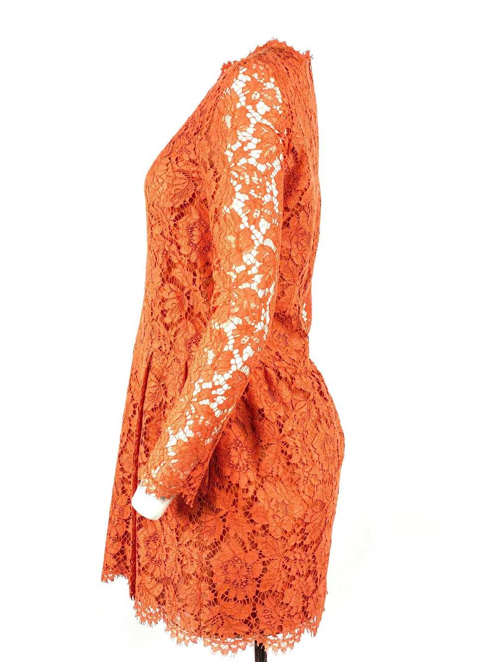 VALENTINO Spa Orange Floral Lace Long Sleeves Min… - image 10