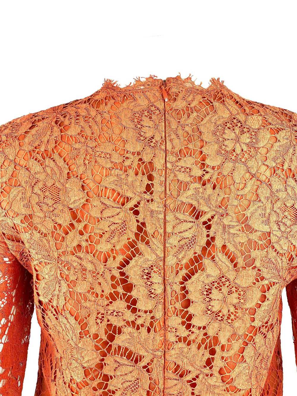 VALENTINO Spa Orange Floral Lace Long Sleeves Min… - image 3