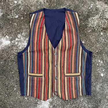 Japanese Brand - Vintage Unbranded Stripe Art Vest - image 1