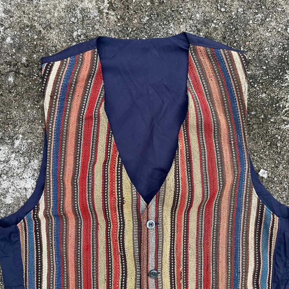 Japanese Brand - Vintage Unbranded Stripe Art Vest - image 2