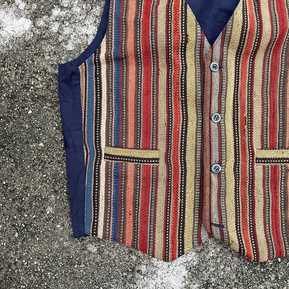 Japanese Brand - Vintage Unbranded Stripe Art Vest - image 4