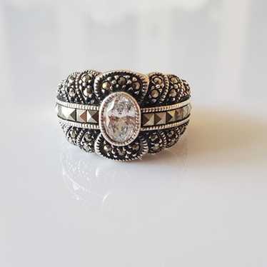 Vintage Judith Jack Marcasite Sterling Ring