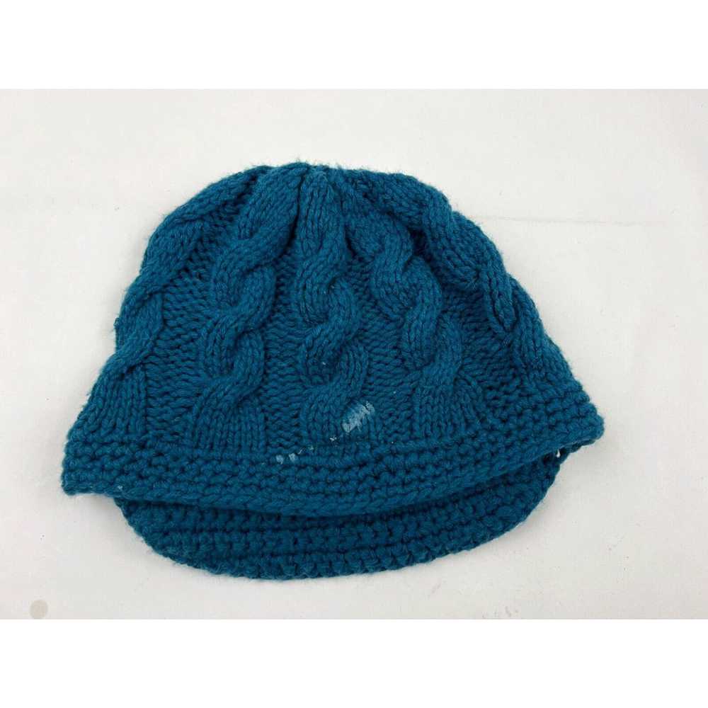 Vintage Boho Beanie Hat Cap Womens Blue Stretch F… - image 2