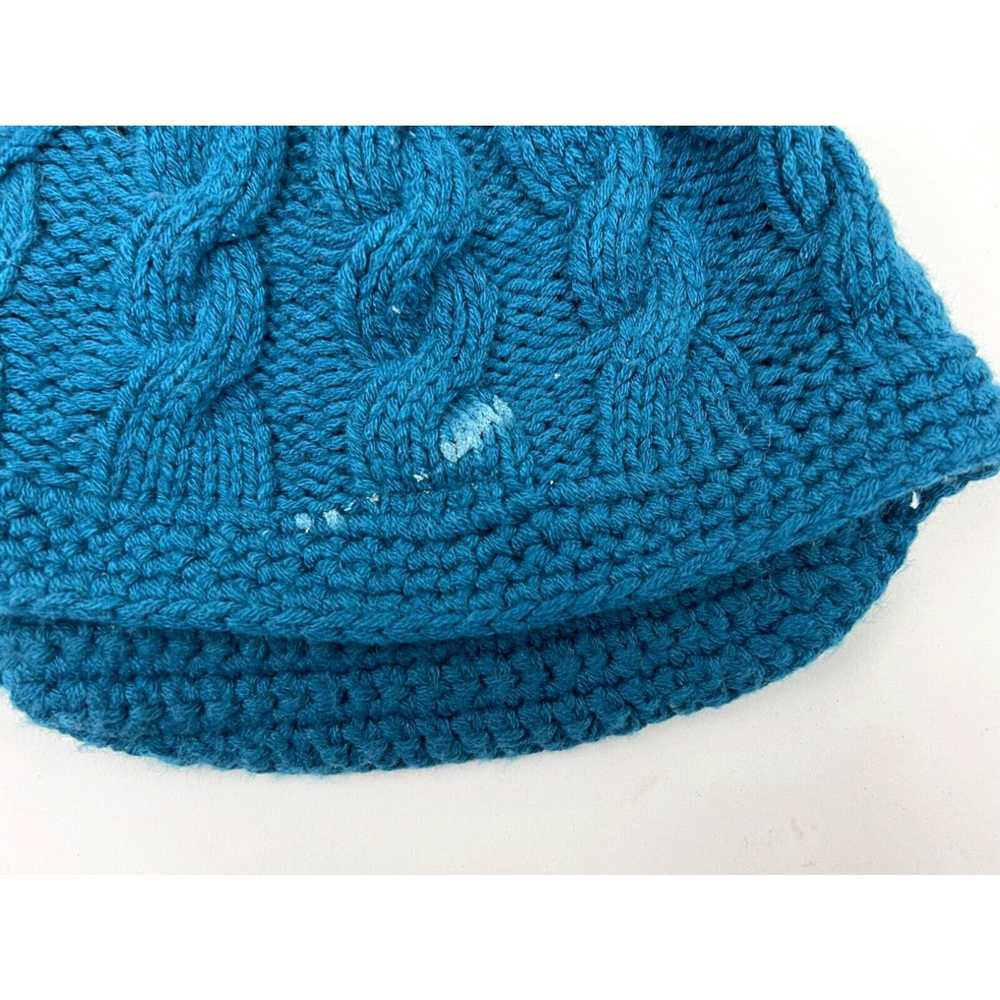 Vintage Boho Beanie Hat Cap Womens Blue Stretch F… - image 3